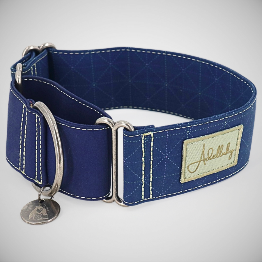 Collar martingale Británico en azul para perro de Adelluky
