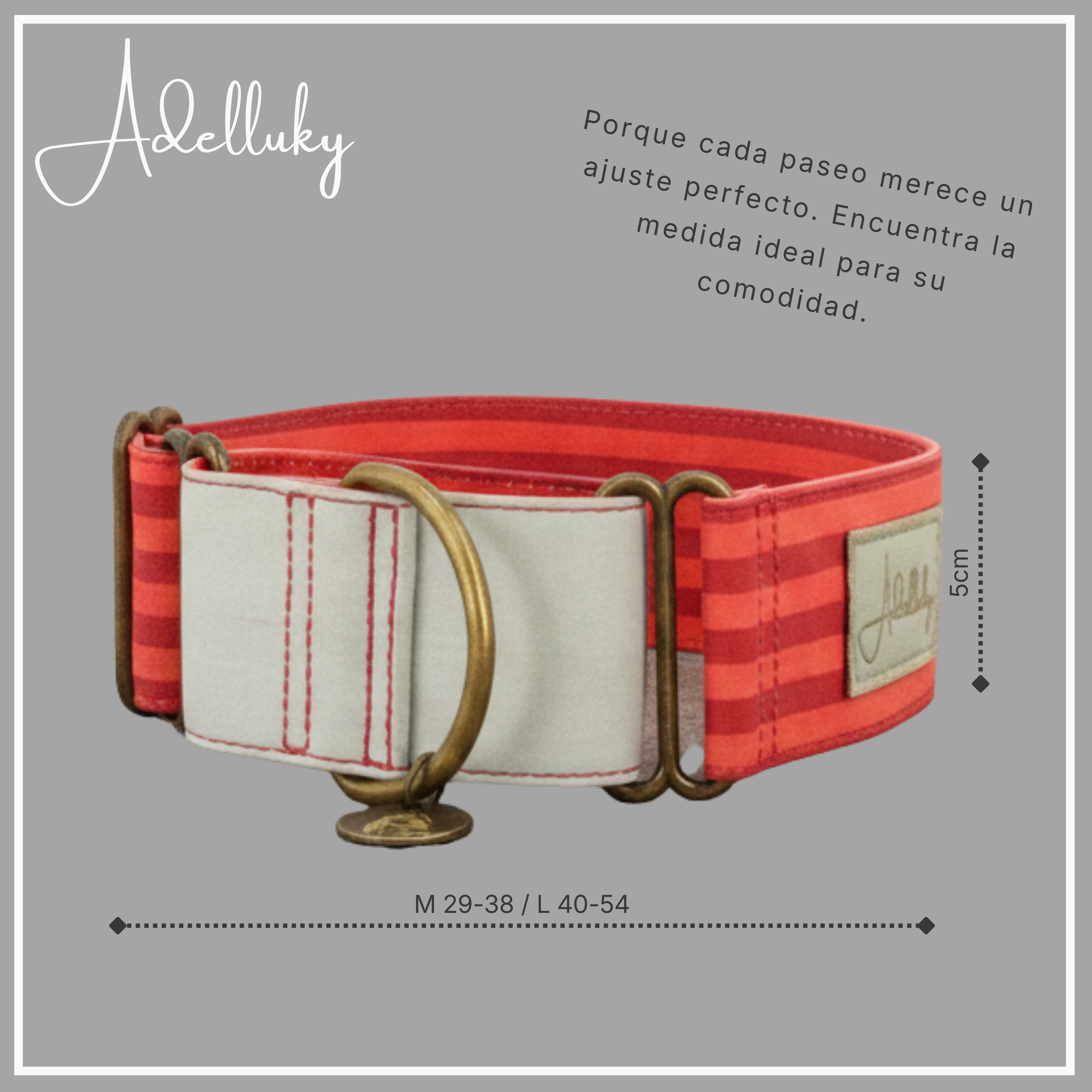 Collar martingale Rayado en rojo de Adelluky