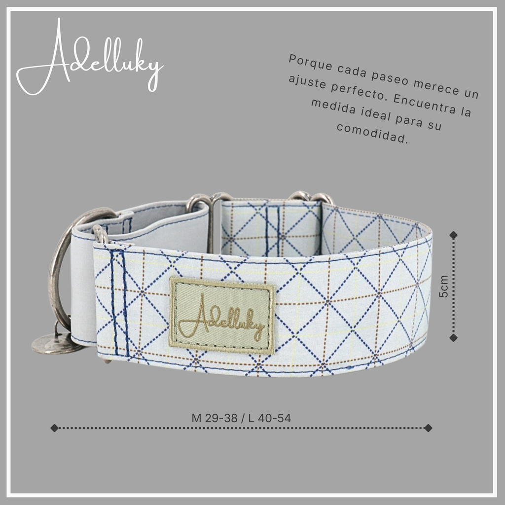 Collar martingale Británico en gris de Adelluky