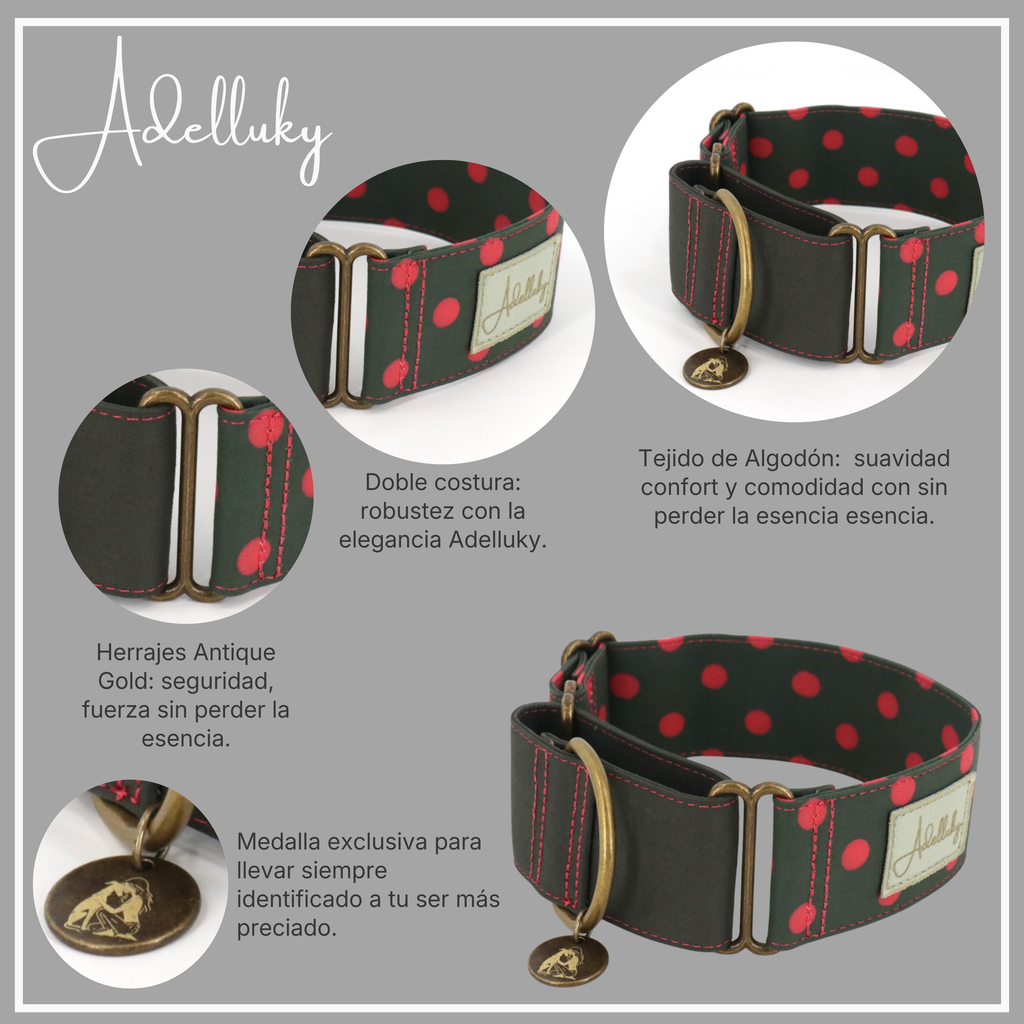 Collar martingale Puntos en rojo de Adelluky