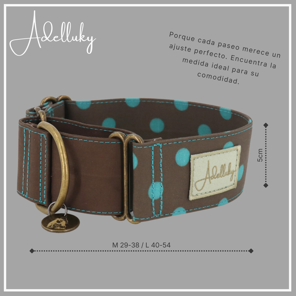 Collar martingale Puntos azul de Adelluky