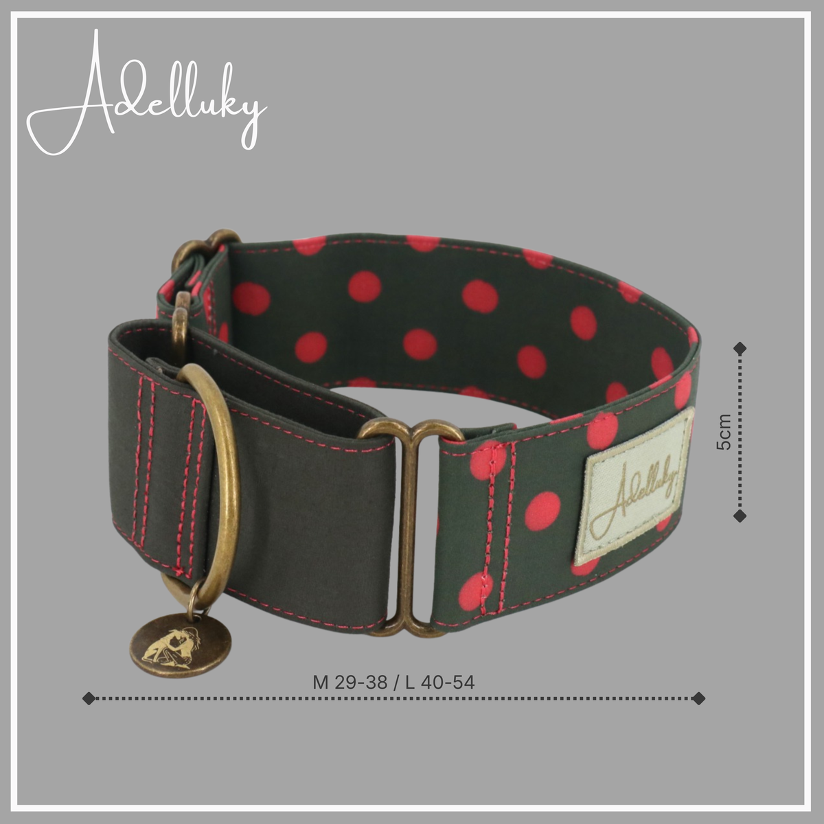 Collar martingale Puntos en rojo de Adelluky