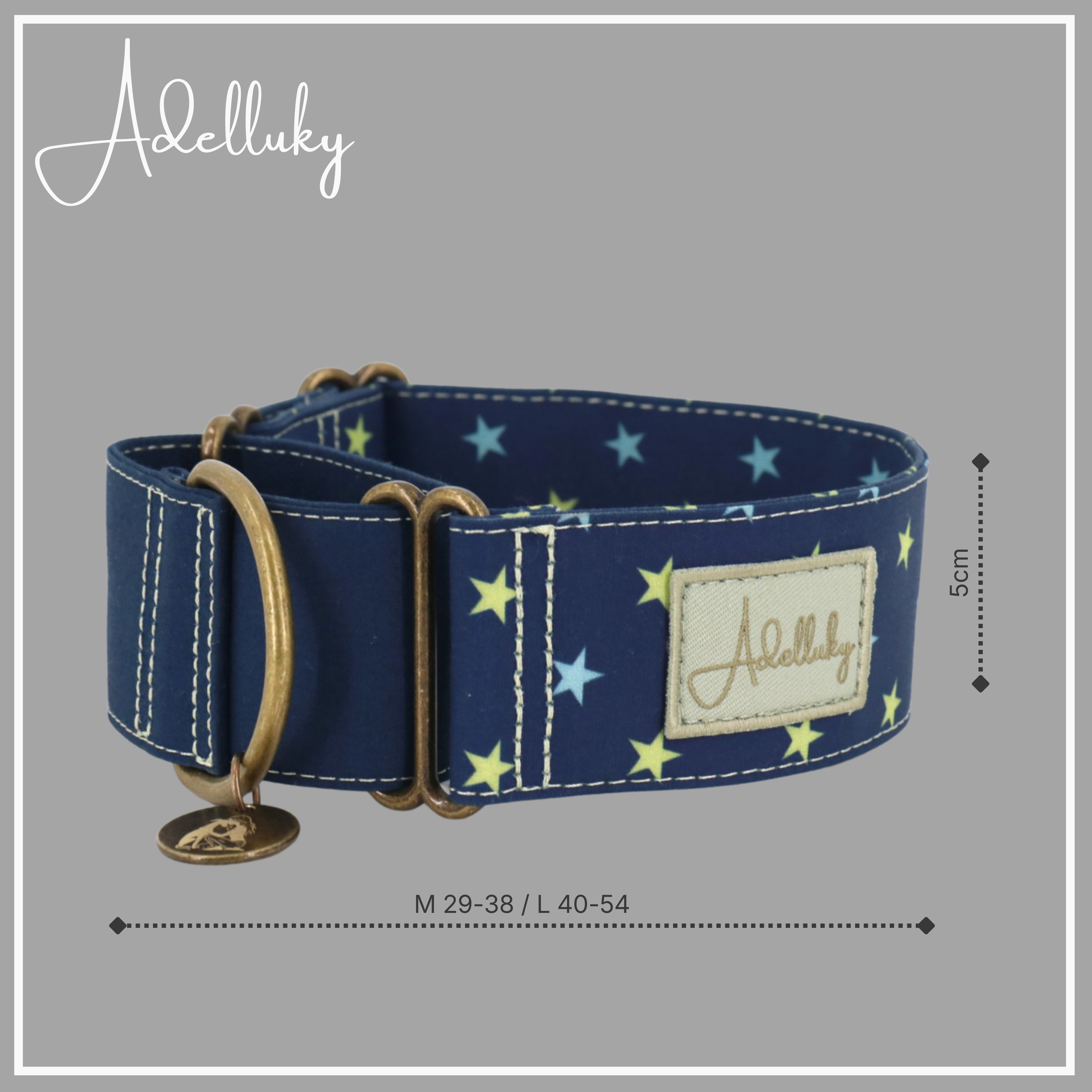 Collar martingale Estrellado en azul de Adelluky