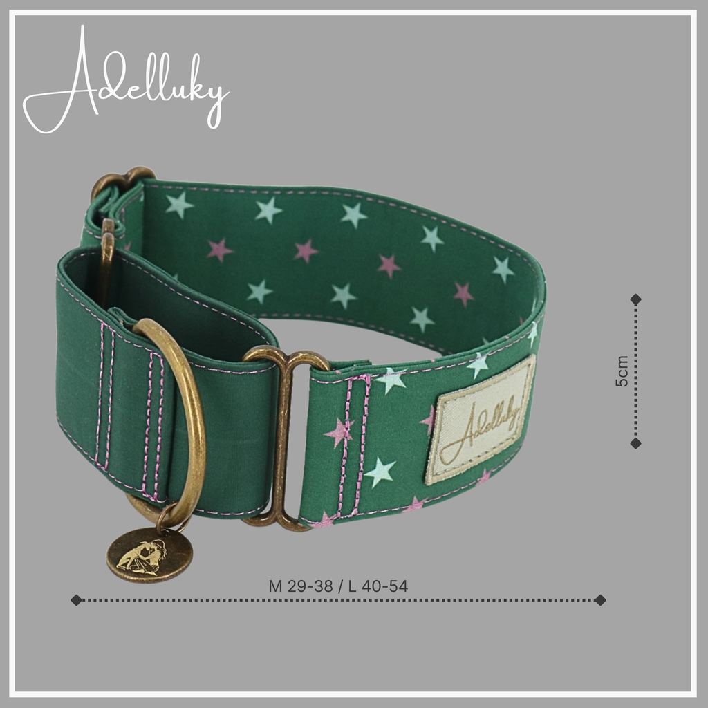 Collar martingale Estrellado verde de Adelluky