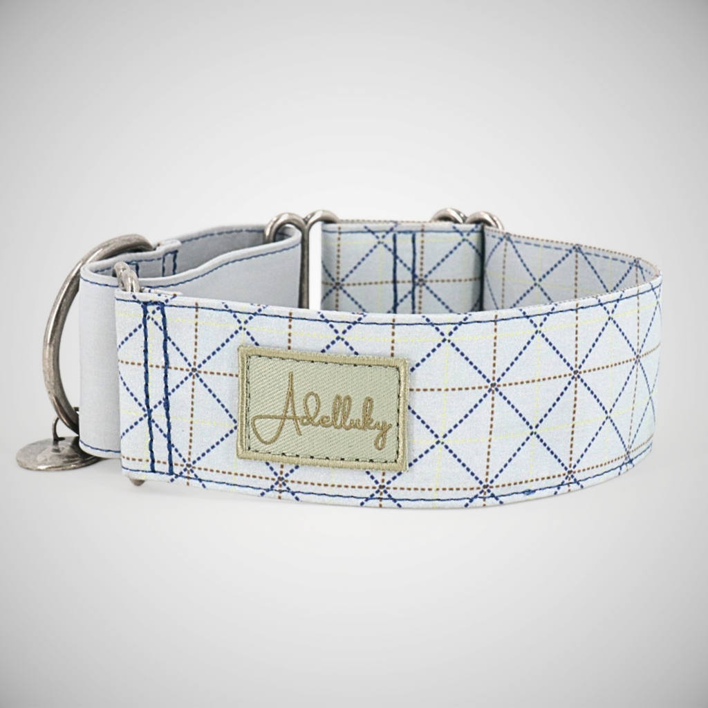 Collar martingale Británico en gris para perro de Adelluky