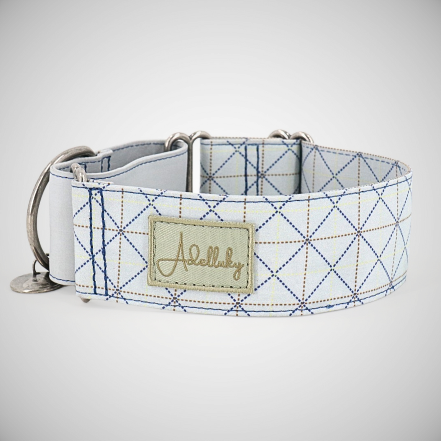 Collar martingale Británico en gris para perro de Adelluky