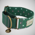 Collar martingale Estrellado verde para perro de Adelluky