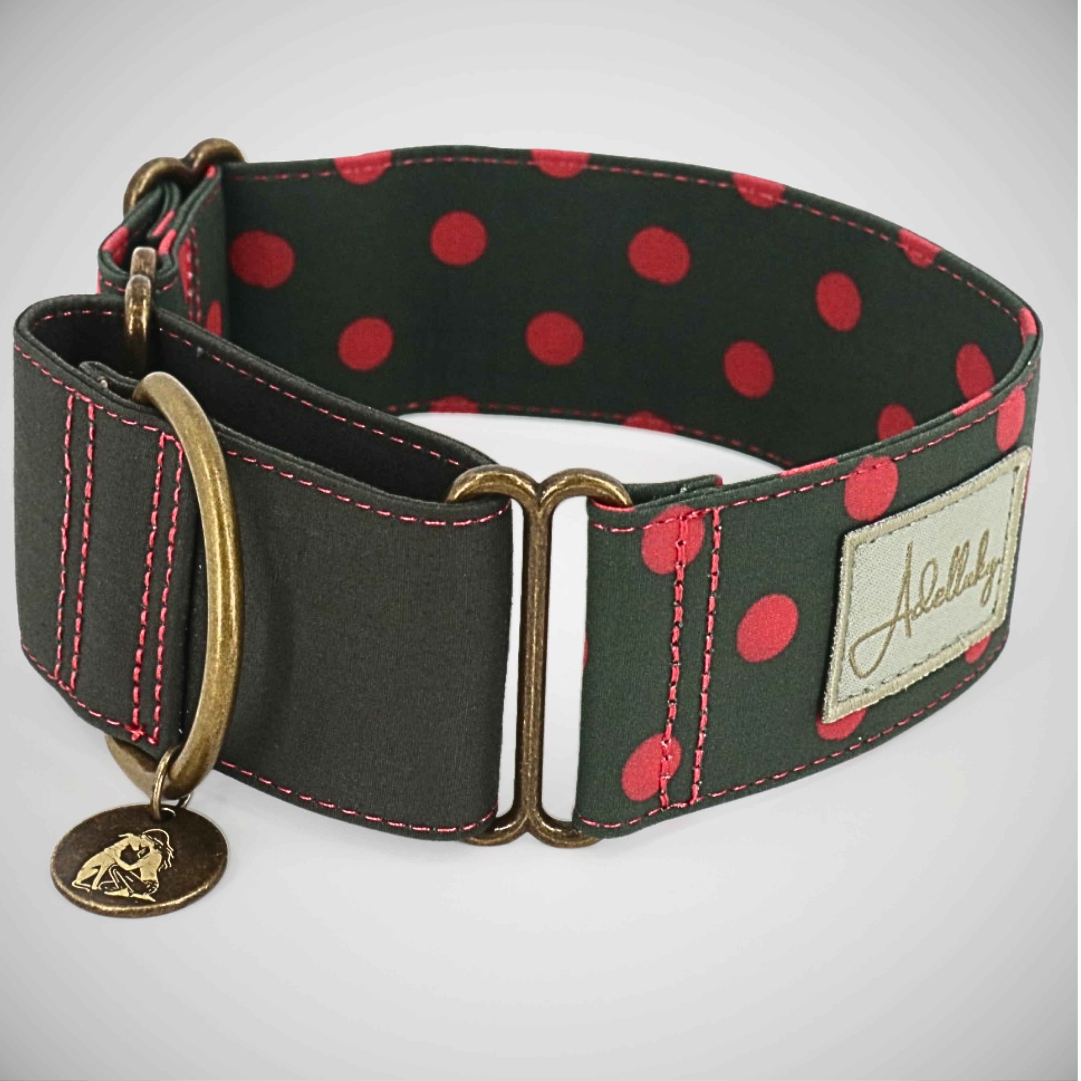 Collar martingale para perro – Puntos en rojo