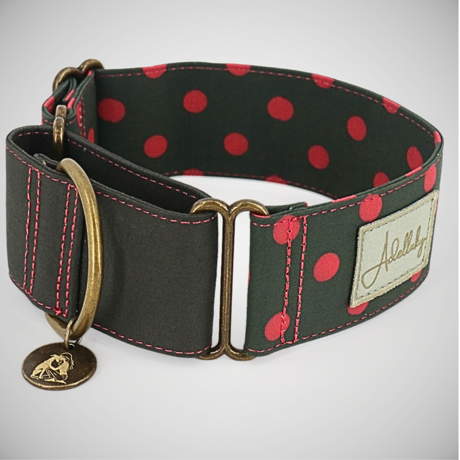 Collar martingale Puntos en rojo para perro de Adelluky