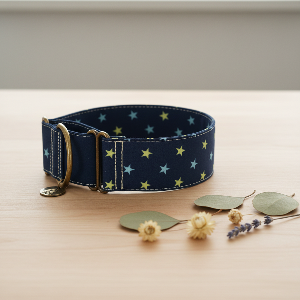 Collar Martingale Estrellado Azul