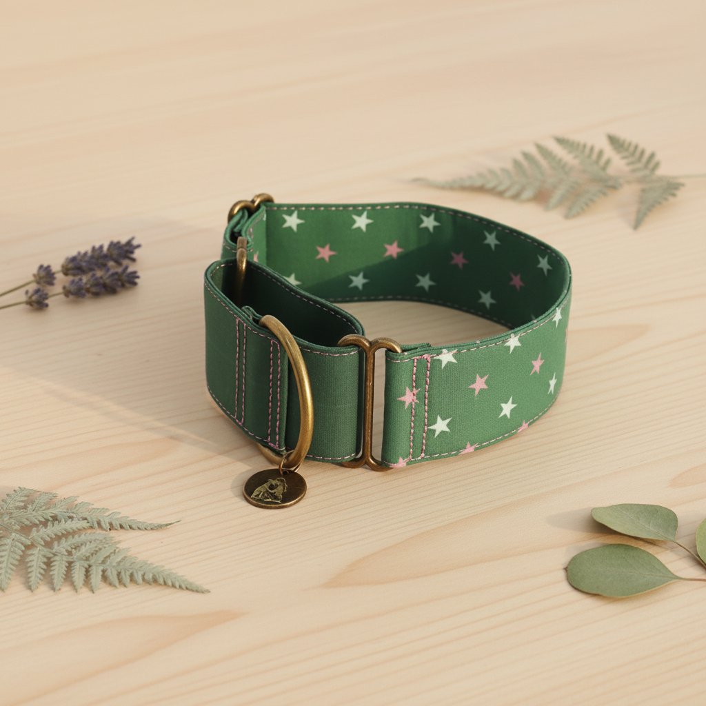 Collar Martingale Estrellado Verde