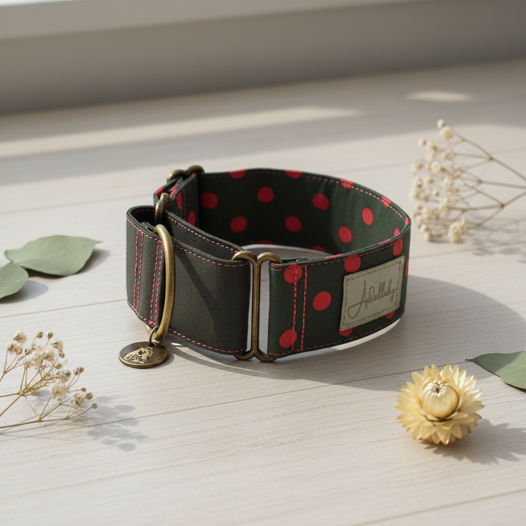 Collar Martingale Puntos Rojo