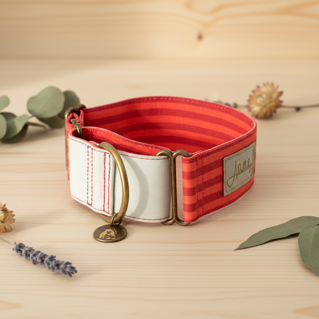 Collar Martingale Rayado Rojo